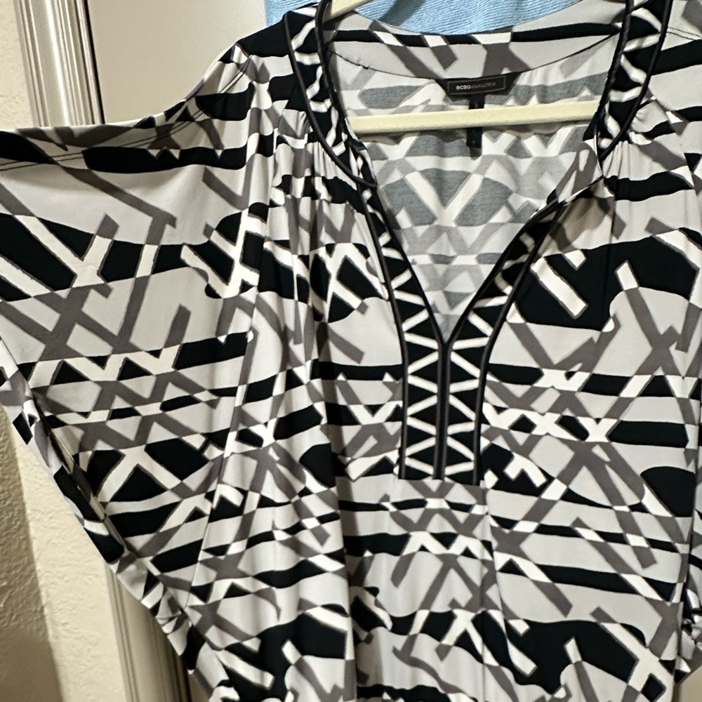 Geometric Black and White mini dress